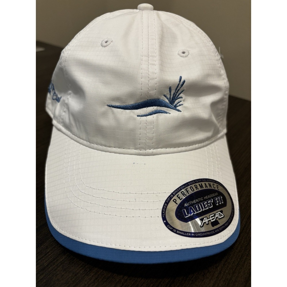 Kate Lord  Kiva Beach Club Women's White/Blue Baseball Cap  UV Protection OS